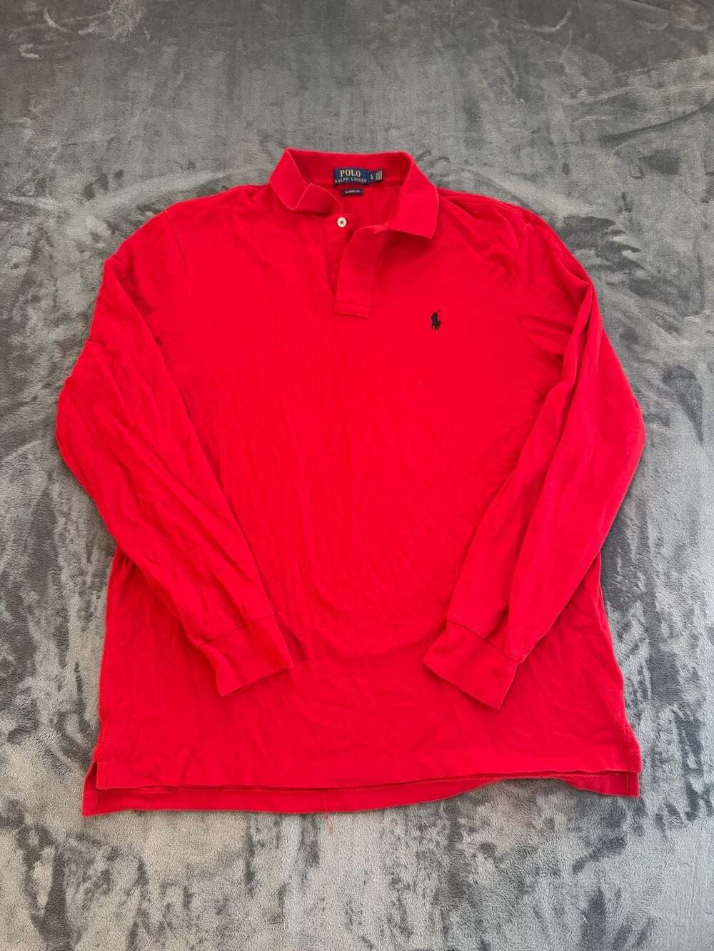 Polo Ralph Lauren Men's Classic Fit Red Long-Sleeve Polo Shirt Size L